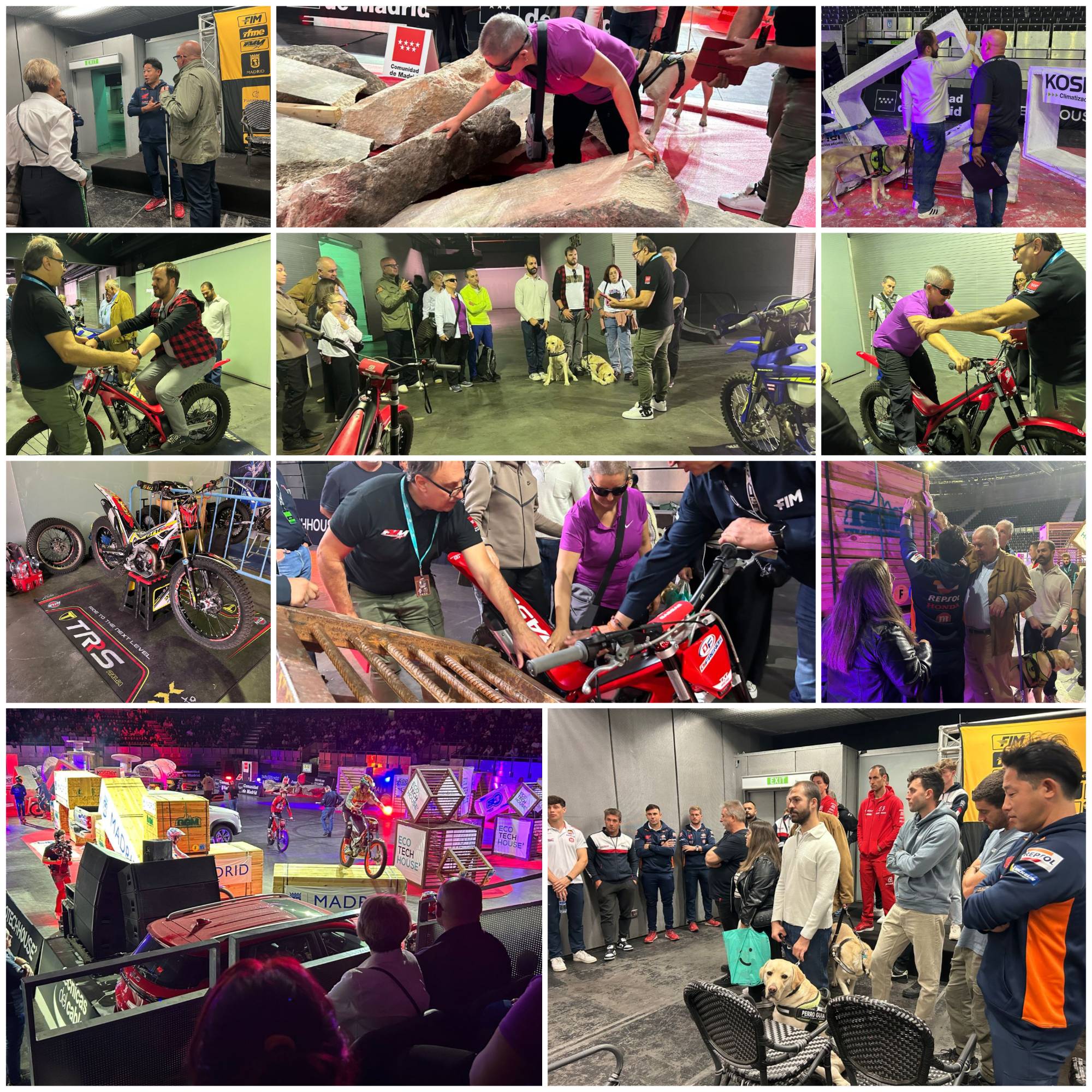 Varios momentos de la jornada donde pudieron ir reconociendo al tacto diferentes espacios