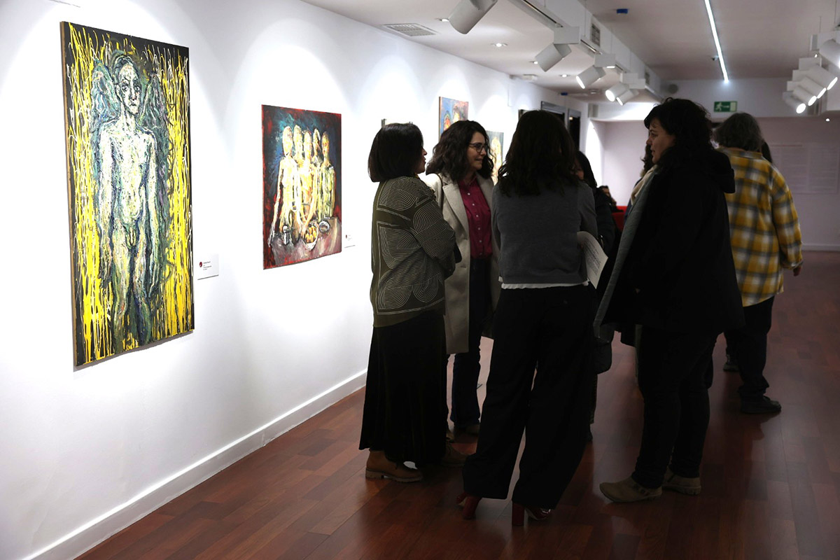 Un momento de la inauguración de la exposición