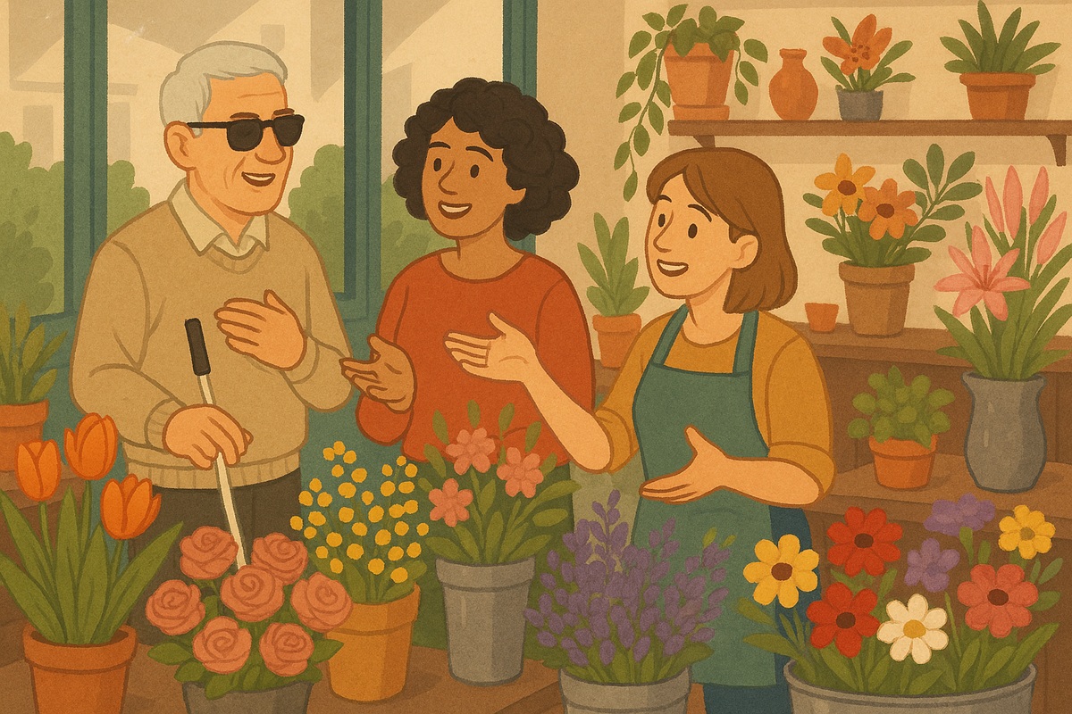 Punto de encuentro en una floristería