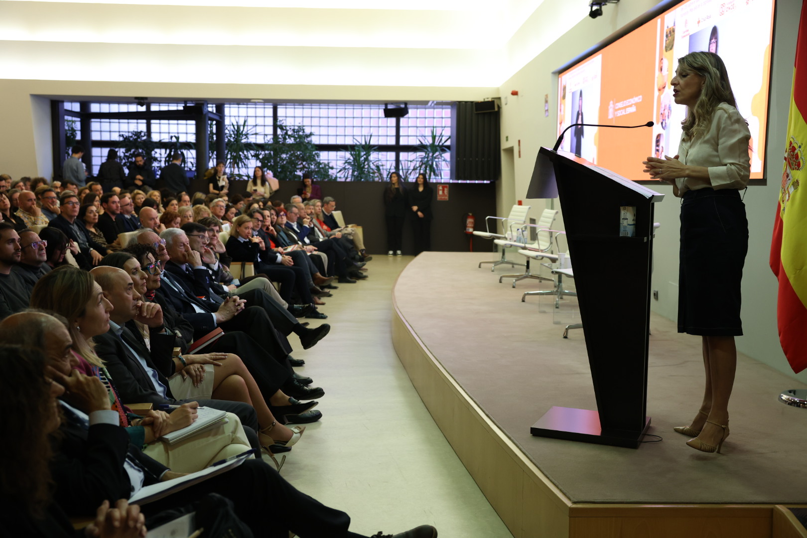 Yolanda Díaz durante su intervención