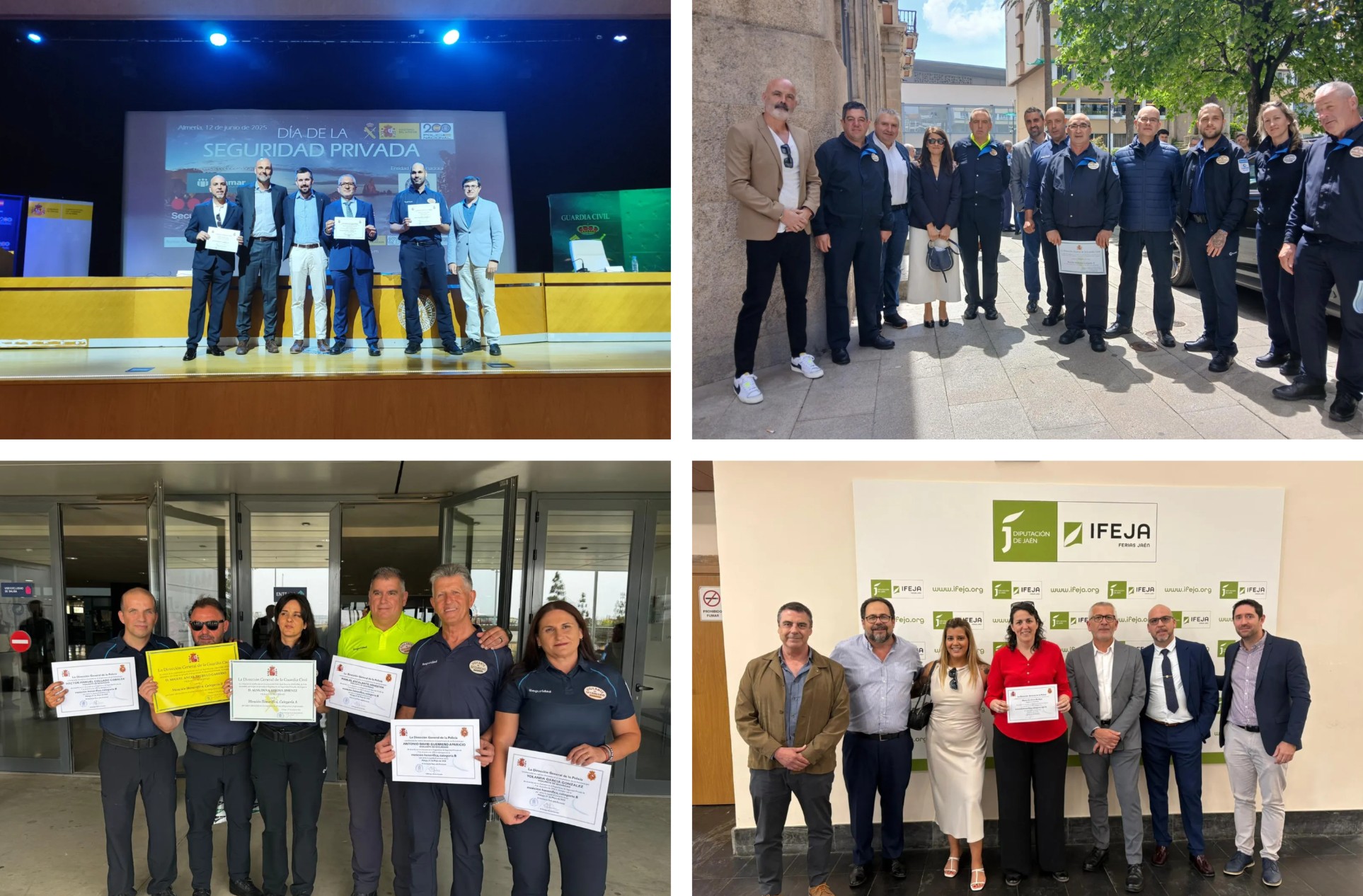 Collage de imágenes de los premiados en Almería, Málaga, Jaén y Galicia