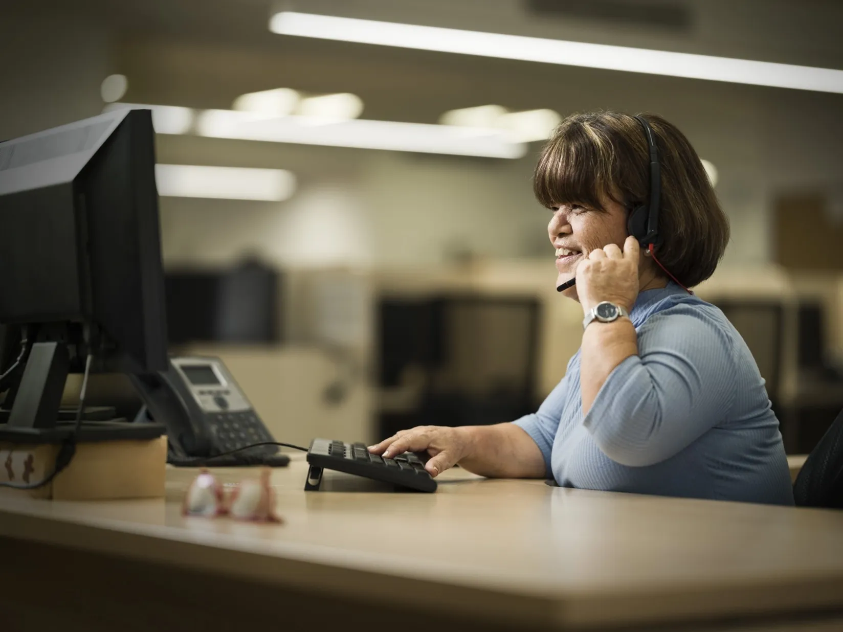 Trabajadora de Ilunion Contact Center BPO