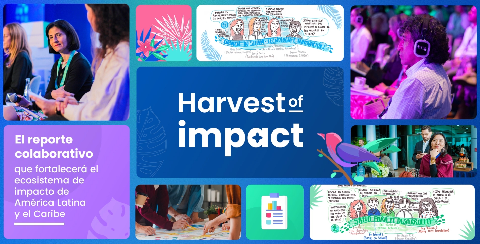 Fotograma del vídeo promocional del Funds4impact con la imagen de Estefanía Mirpuri en una edición anterior del encuentro