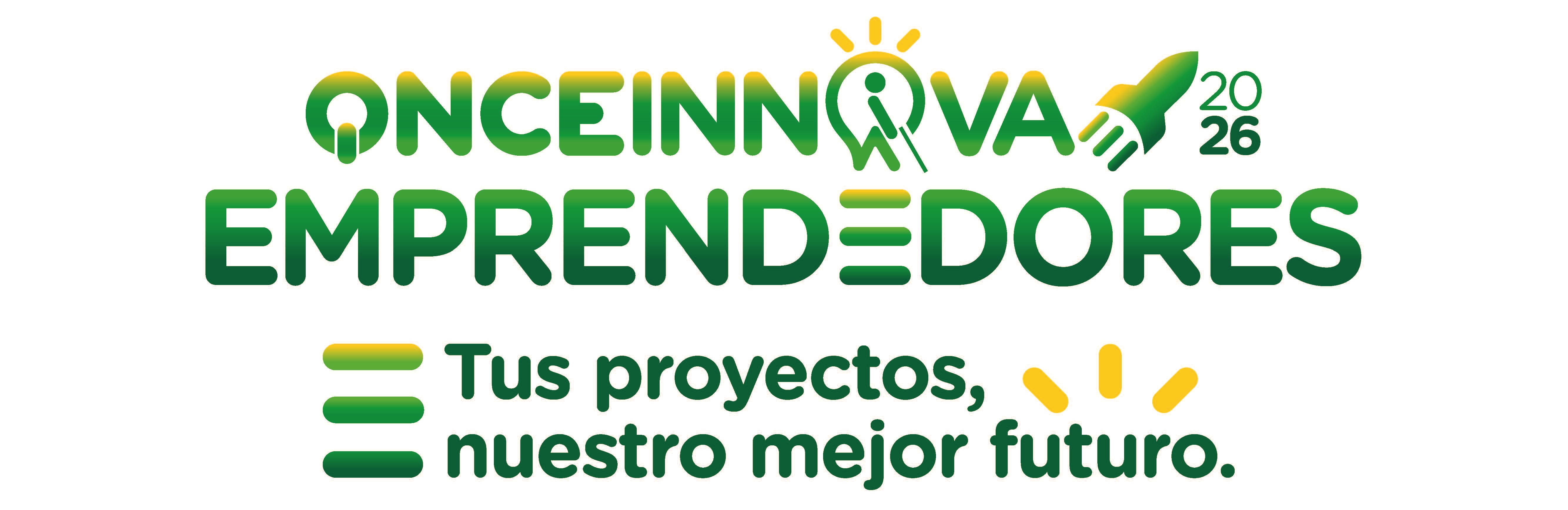 Logo y eslogan "tus proyectos nuestro mejor futuro" ONCE Innova Emprendedores 2026