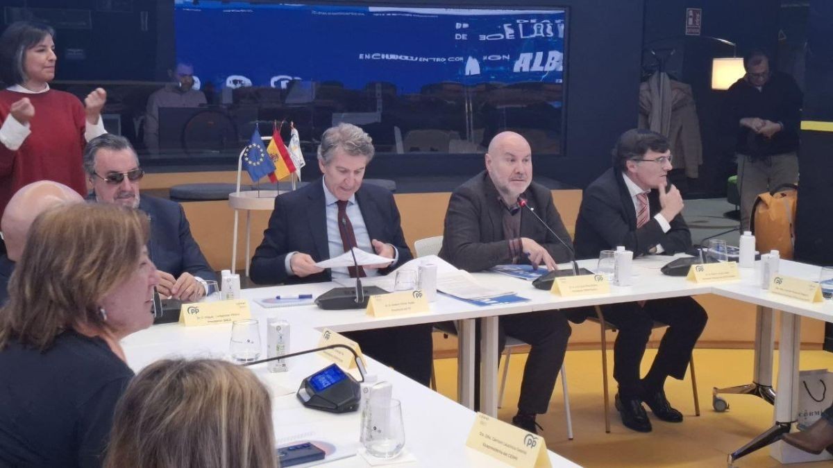 Momento de la intervención de Feijóo ante el Cermi