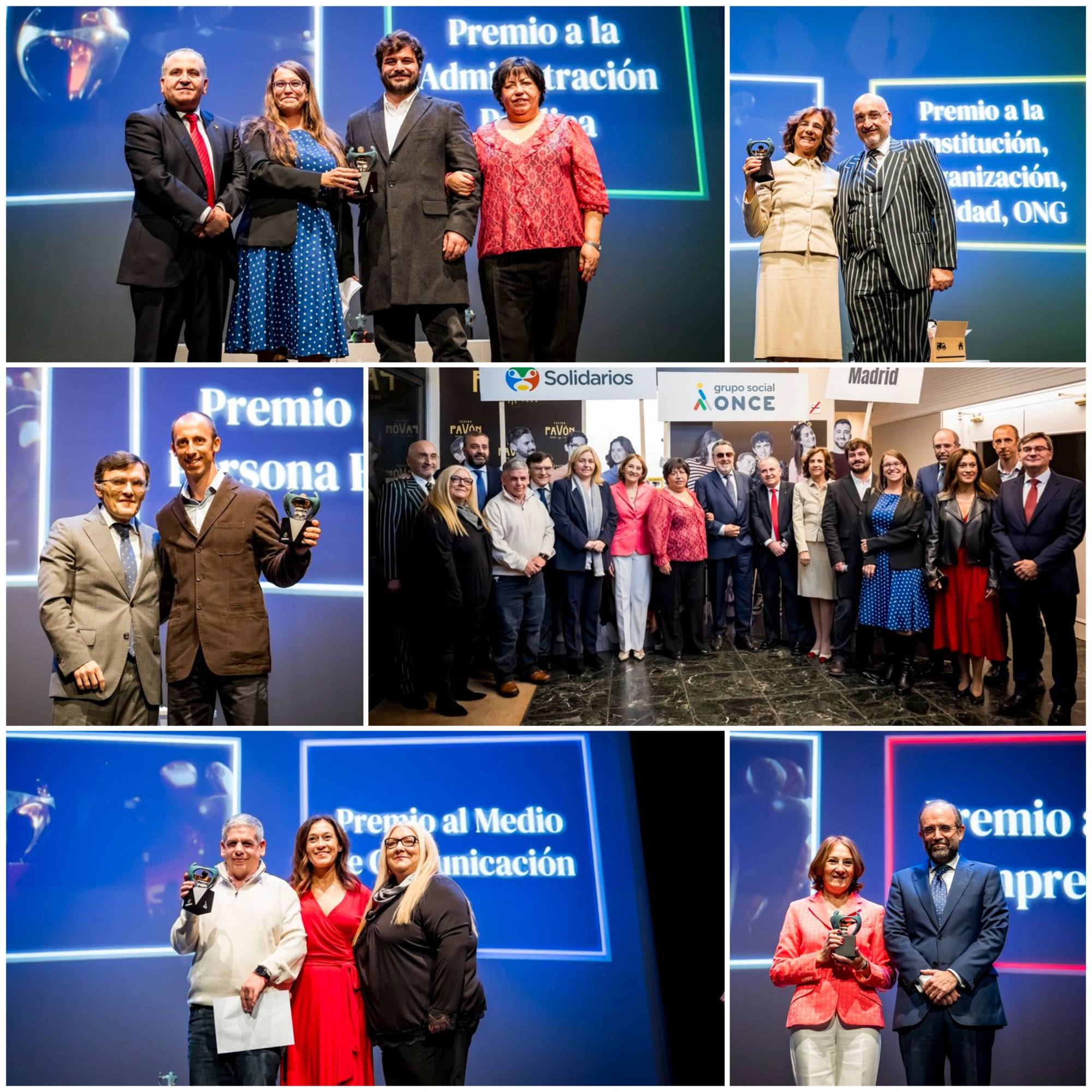 Collage con las diferentes entregas de galardones