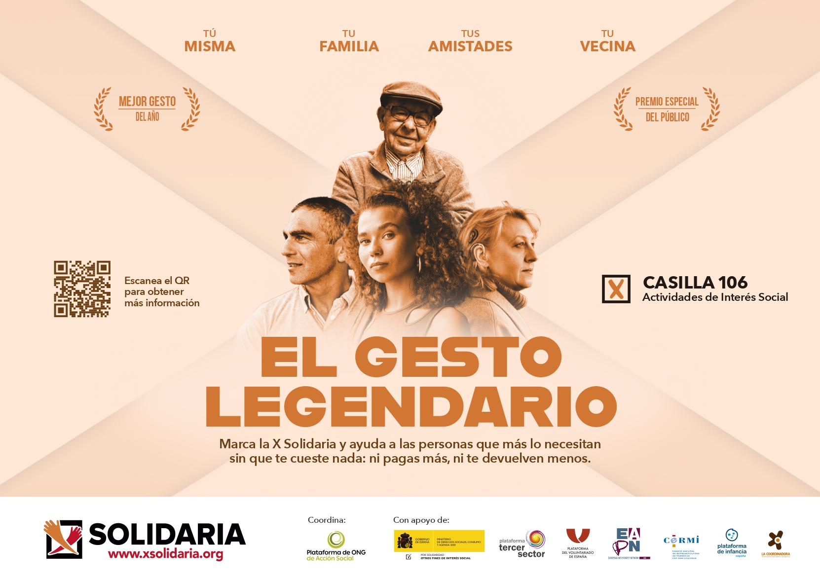 Cartel de la campaña "Gesto Legedario" de la X Solidaria 2025