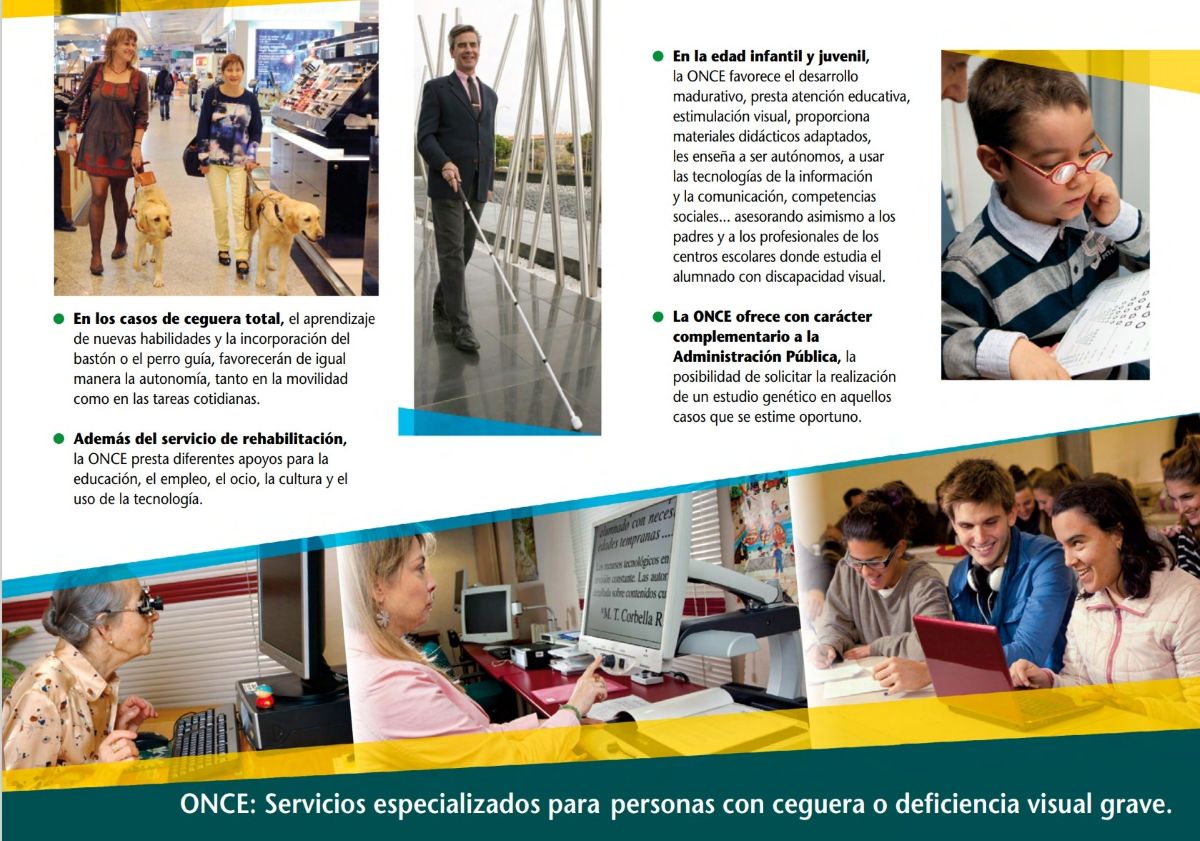 Tríptico de la ONCE dirigido a divulgar a los profesionales los servicios y requisitos para la afiliación