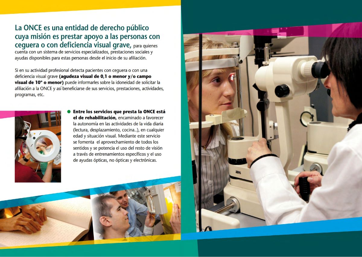Tríptico informativo para la afiliación a la ONCE